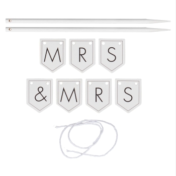 Cake Topper - Customisable Wedding Cake Bunting MR(S) & MR(S)